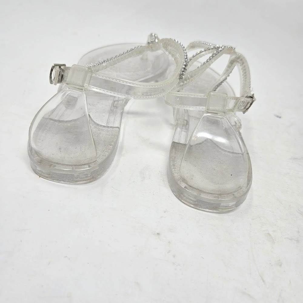 Steve Madden Women Rhinestone Clear Jelly Saba Sandals Manmade Summer 8 - Picture 7 of 11